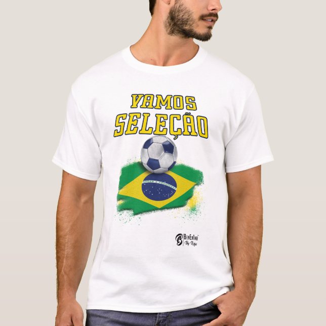 Camiseta Brasil: Equipe Nacional de Futebol Fã Teto ver 3 B (Frente)