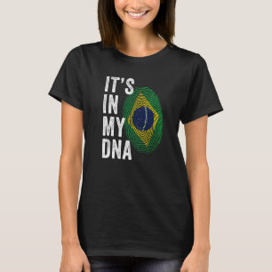 Camiseta Brasil Está no meu DNA Bandeira Brasileira Fingerp