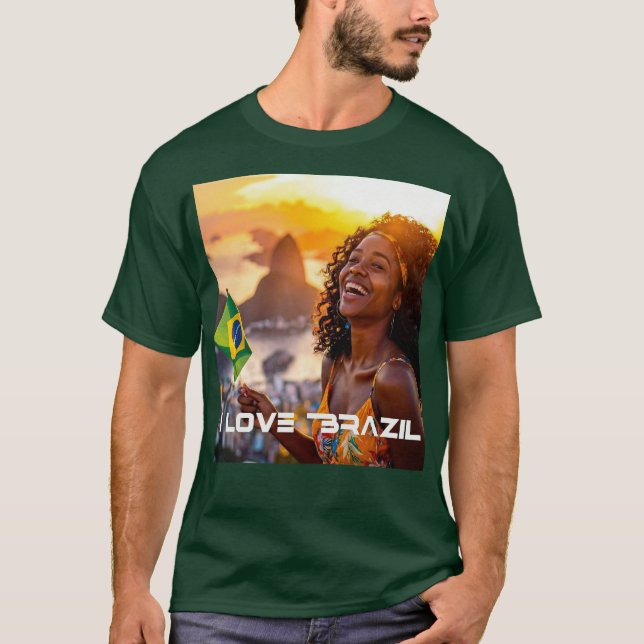 CAMISETA BRASIL - EU AMO O BRASIL (Frente)
