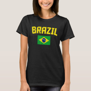 Camiseta Brasil: Fãs de Futebol Bandeiras do Orgulho Nacion