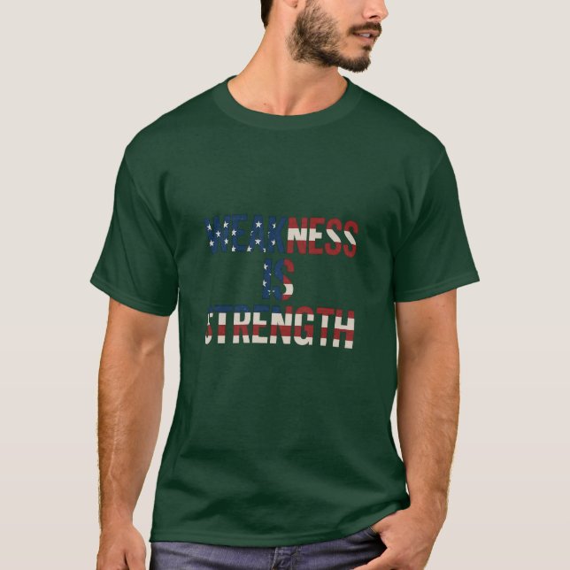 Camiseta Brasil: "Fragilidade é Força", EUA Flag T-Shirt -  (Frente)