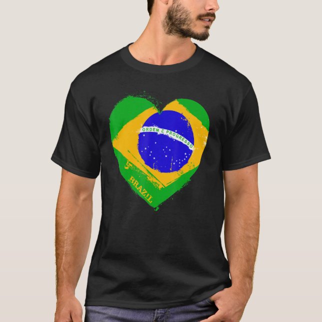Camiseta Brasil Grunge Verga Sinal de Coração Desconfortáve (Frente)
