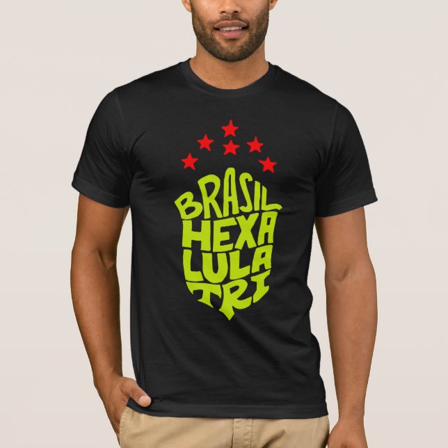 Camiseta Brasil Hexa Lula Tri World Cup (Frente)