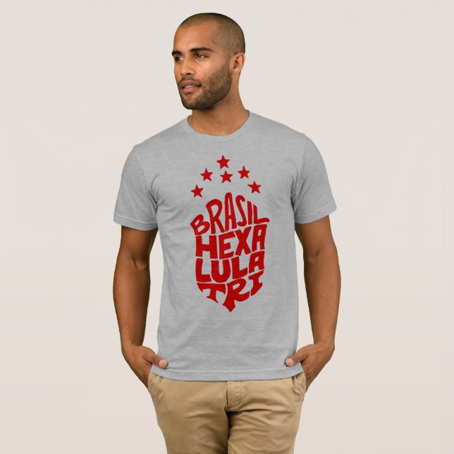 Camiseta Brasil Hexa Lula Tri World Cup (Frente Completa)