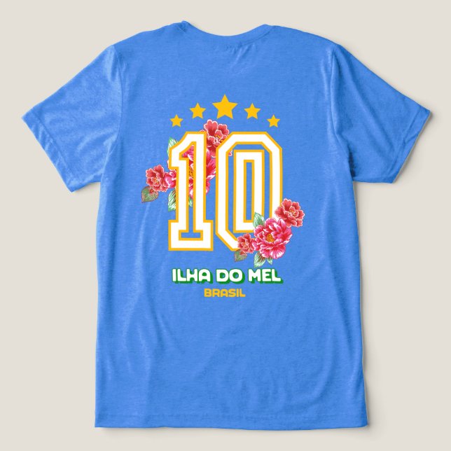 Camiseta Brasil, Ilha do mel Brasil Tshirt, Floral (Verso do Design )