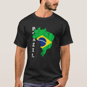 Camiseta Brasil: Mapa Bandeira Brasileira Brasil