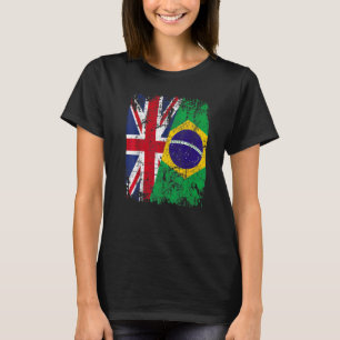 Camiseta BRASIL Metade GRÃ-BRETANHA Bandeira de Amizade BRA