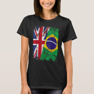 Camiseta BRASIL Metade GRÃ-BRETANHA Reino Unido Bandeira da