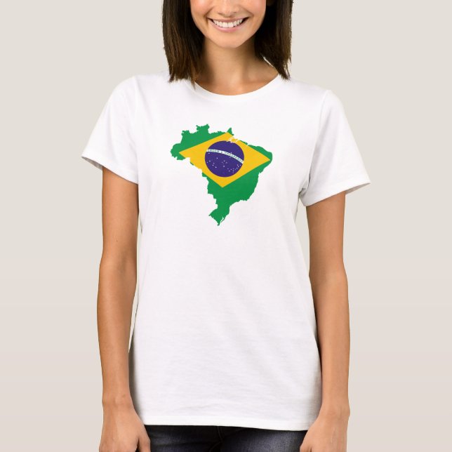 Camiseta Brasil para as senhoras 2 (Frente)