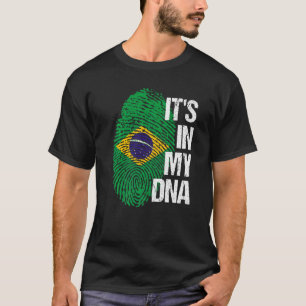 Camiseta Brasil Sinalizador Home Coração Raiz DNA Impressão