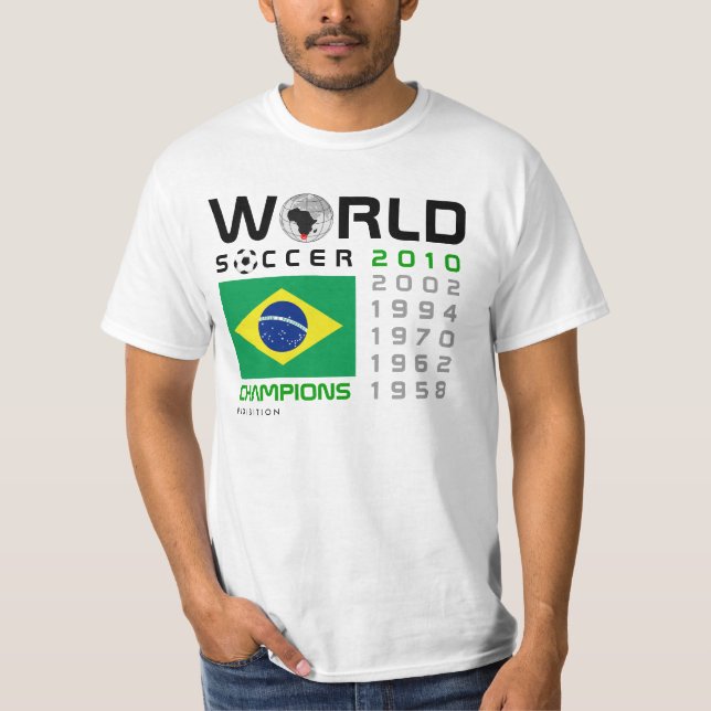 Camiseta Brasil t-shirt 2 de 5 campeões do campeonato do (Frente)