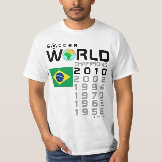 Camiseta Brasil t-shirt de 5 campeões do campeonato do (Frente)
