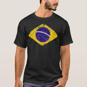 Camiseta BRASIL Vintage Homens Mulheres Crianças Verde B