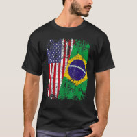 BRASILEIRO ROOTS Half American Flag BRASIIL