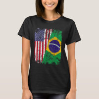 BRASILEIRO ROOTS Half American Flag BRASIIL