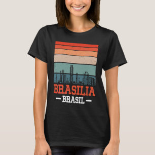 Camiseta Brasília Brasil Retro Vintage Sunset Skyline Brasi
