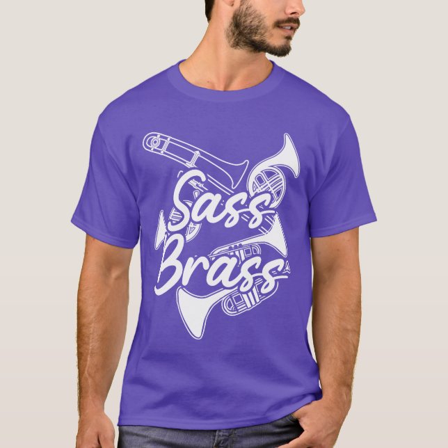 Camiseta Brass Instruments French Hornrumpet retro (Frente)