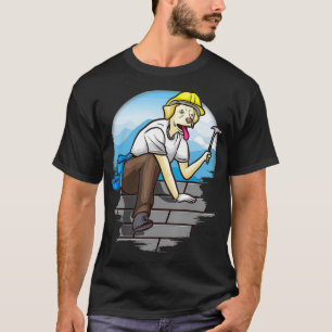 Camiseta Brasti Roofer Craftsmen e Proprietário de Cães