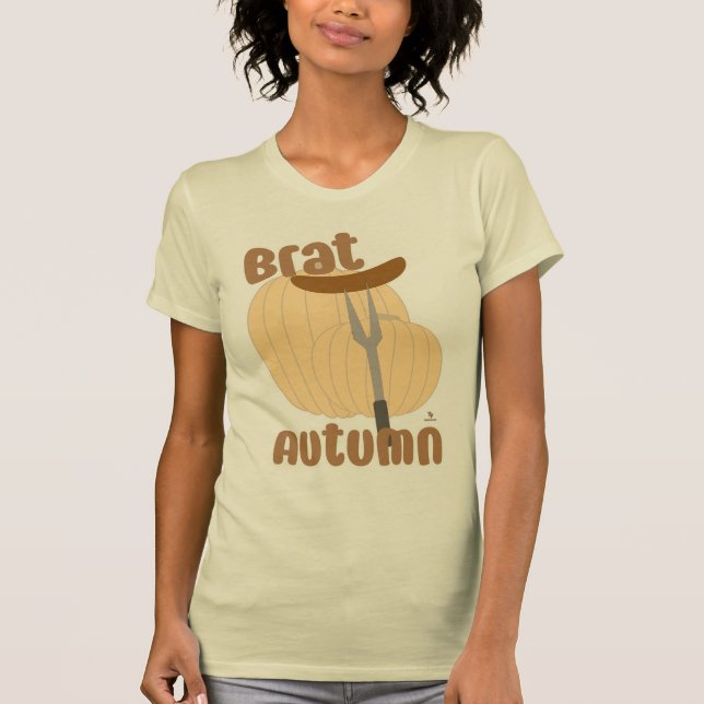 Camiseta Brat Autumn Engraçado Slogan de Tendência (Frente)