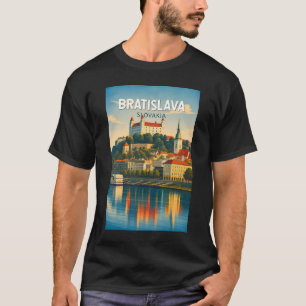 Camiseta Bratislava Eslováquia Ilustração Arte Viagem Retro