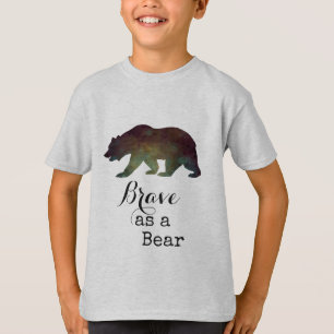 Camiseta Brave como uma tipografia da aguarela do urso