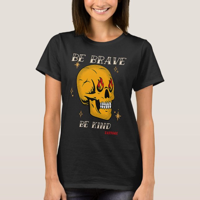 Camiseta Brave Kind Tattoos Vintage Designs  9 (Frente)