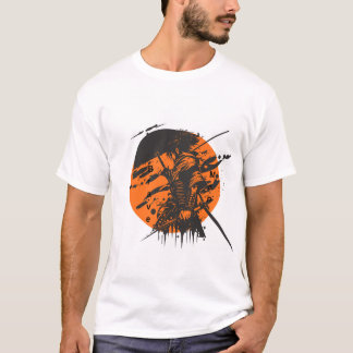 Camiseta Brave Man Graphic T-Shirt | Black & Orange Design