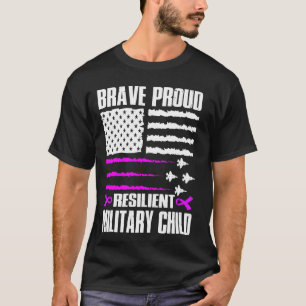 Camiseta Brave orgulhosa resiliente criança militar Criança