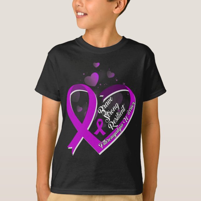 Camiseta Brave Strong Resilient Fibromialgia Guerreira Awar (Frente)