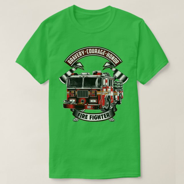 Camiseta Bravery Courage, Honra Bombeiro (Frente do Design)