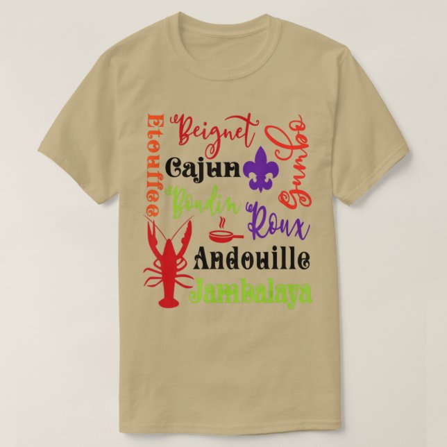 Camiseta Brawfish Beignet Gumbo Jambalaya Subway Bayou Funn (Frente do Design)