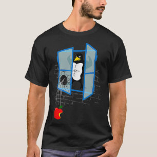 Camiseta Brawny Linu Penguin Rasgou Janela com Bitten