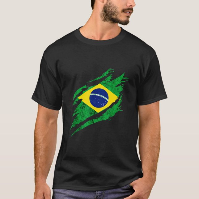 Camiseta Brazil Brazilian Flag Progress Brasilian Brazilian (Frente)