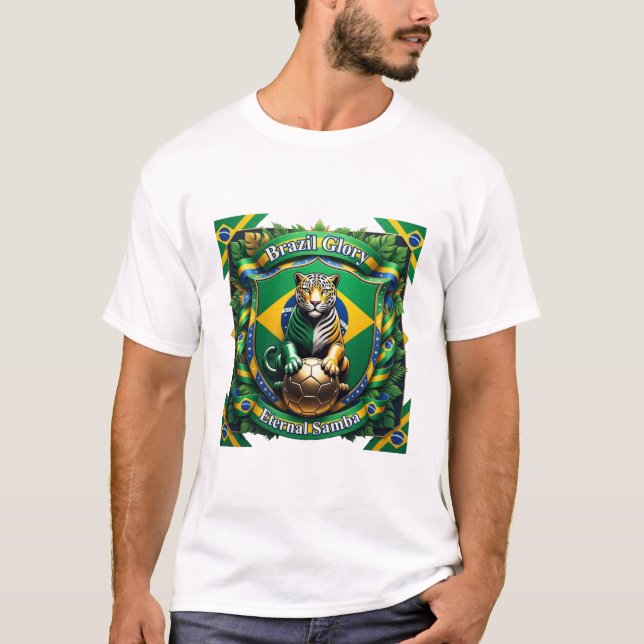 Camiseta Brazil Eternal Jaguar Ascent, Brazilian Gift (Frente)