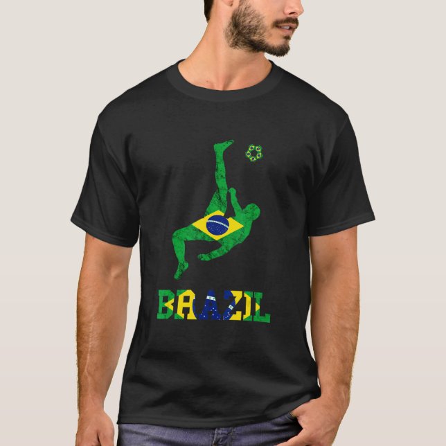 Camiseta Brazil Flag Brazilian Pride Brazilian Football Pla (Frente)