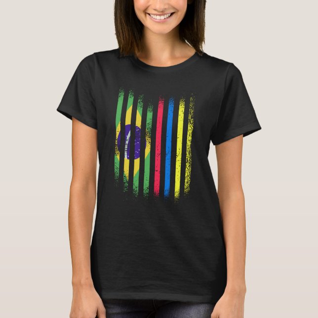 Camiseta Brazil Flag Colombia Grown Country Flags Stripes (Frente)