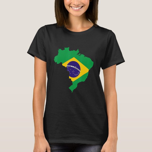 Camiseta Brazil flag in Brazil outline Brazil (Frente)