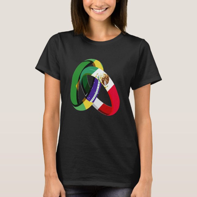 Camiseta Brazil Flag Mexico Grown Ring Marriage Wedding (Frente)