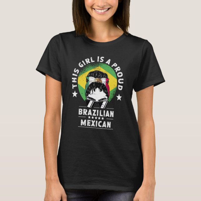 Camiseta Brazil Flag Mexico Grown Women Girl Citizen Pride (Frente)