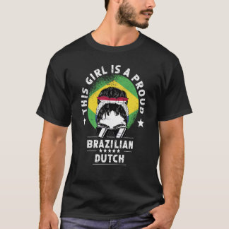 Camiseta Brazil Flag Netherlands Grown Women Girl Citizen P