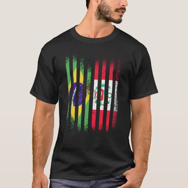 Camiseta Brazil Flag Peru Grown Country Flags Stripes (Frente)