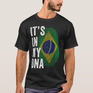 Camiseta Brazil It's In My DNA Brazilian Fingerprint Brazil