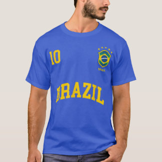 Camiseta Brazil  Number 10 Brazilian Soccer Team Sports
