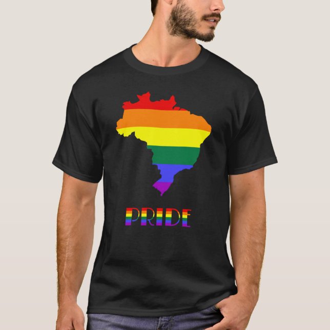 Camiseta Brazil Pride LGBT Gay Pride Month Lesbian Unisex (Frente)