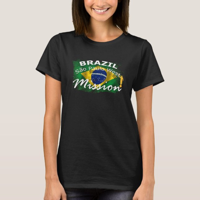 Camiseta Brazil Sao Paulo West Mormon LDS Mission Missionar (Frente)