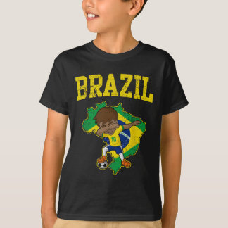 Camiseta Brazil Soccer Boy Brazilian Footll Dabbing Kid Men