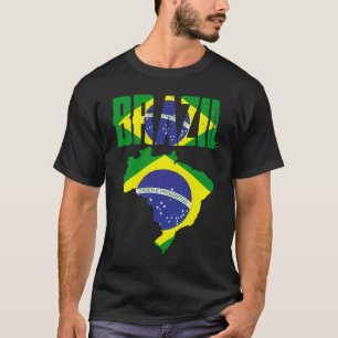Camiseta Brazilian Brazil Country Map Flag
