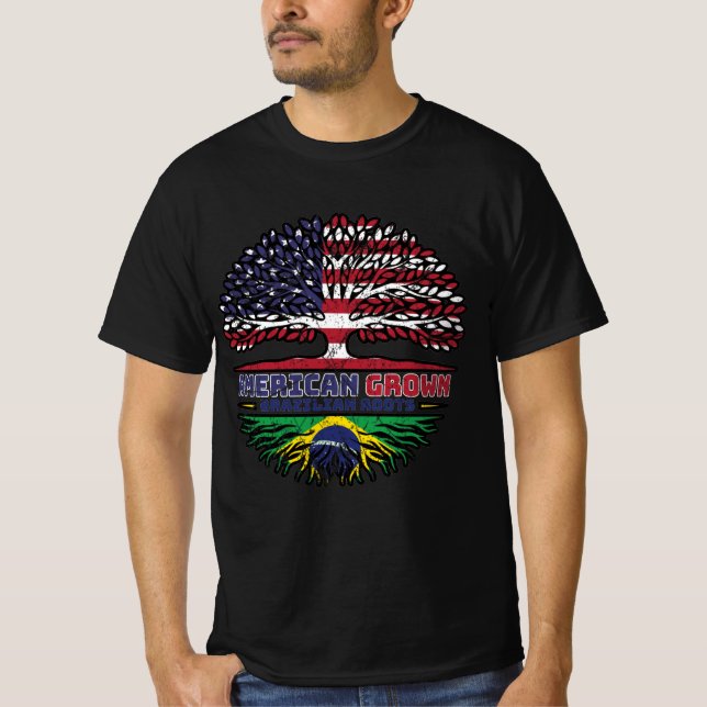 Camiseta Brazilian Brazil US American USA United States (Frente)