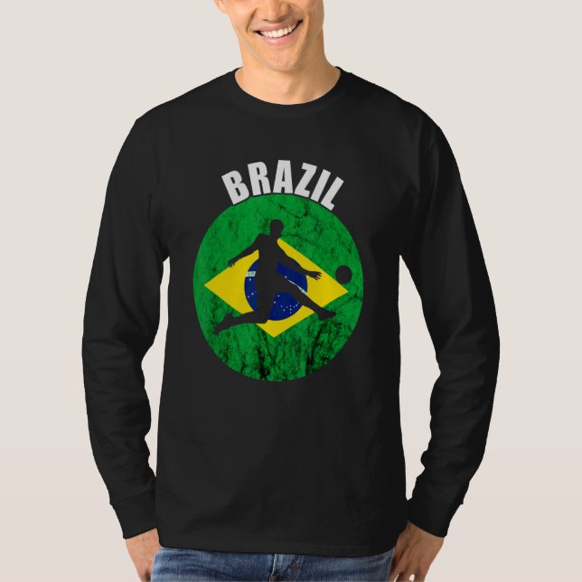 Camiseta Brazilian Flag Brazilian Football Player Brasileir (Frente)