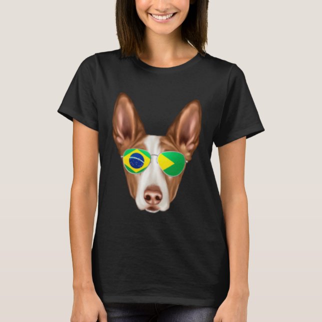 Camiseta Brazilian Flag Ibizan Hound Dog Brazil Pocket (Frente)